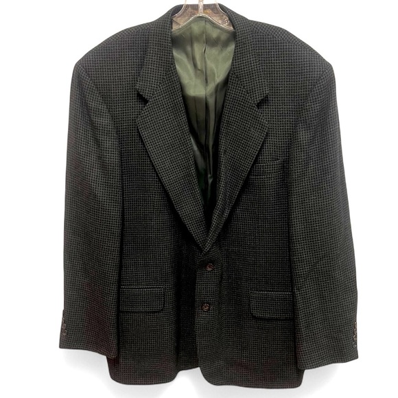 Vintage Oscar de la Renta Houndstooth 100% Wool Sport Coat size 46R - Picture 1 of 9